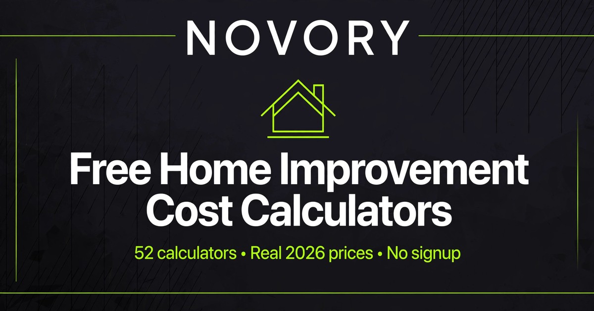 NOVORY social preview card: Free Home & DIY Cost Calculators